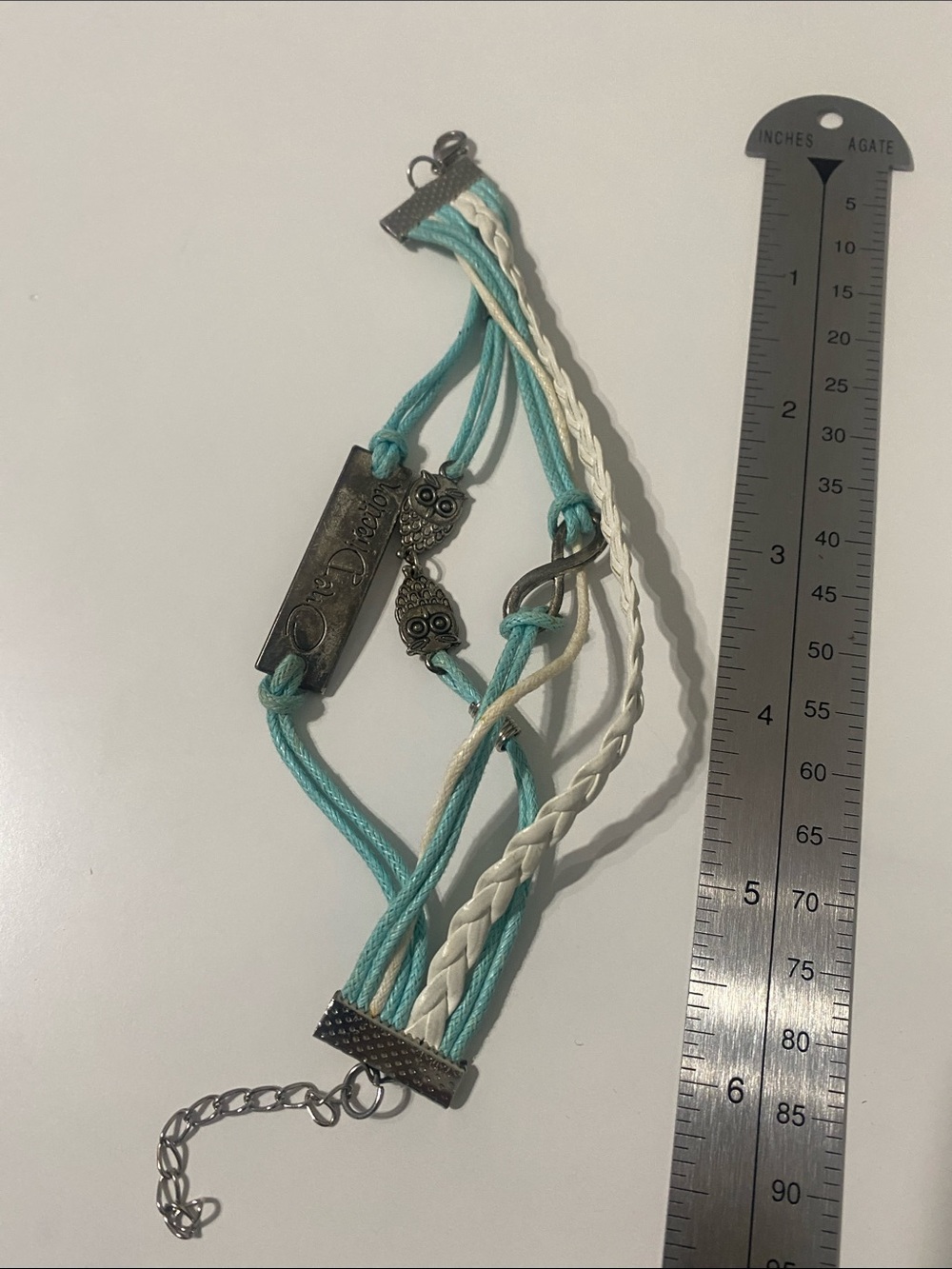 One Direction Turquoise & White Layered Infinity Owl Bracelet - Picture 3 of 3